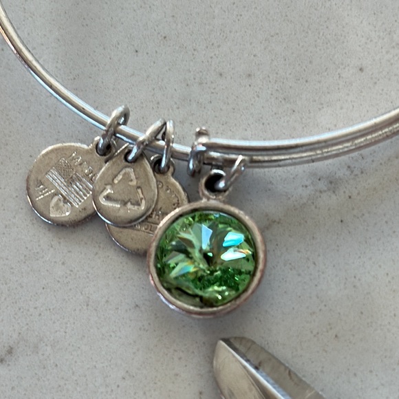 Alex and Ani Birthstone 5 bangles bracelets silver pink diamond rhinestone blue - Picture 14 of 14